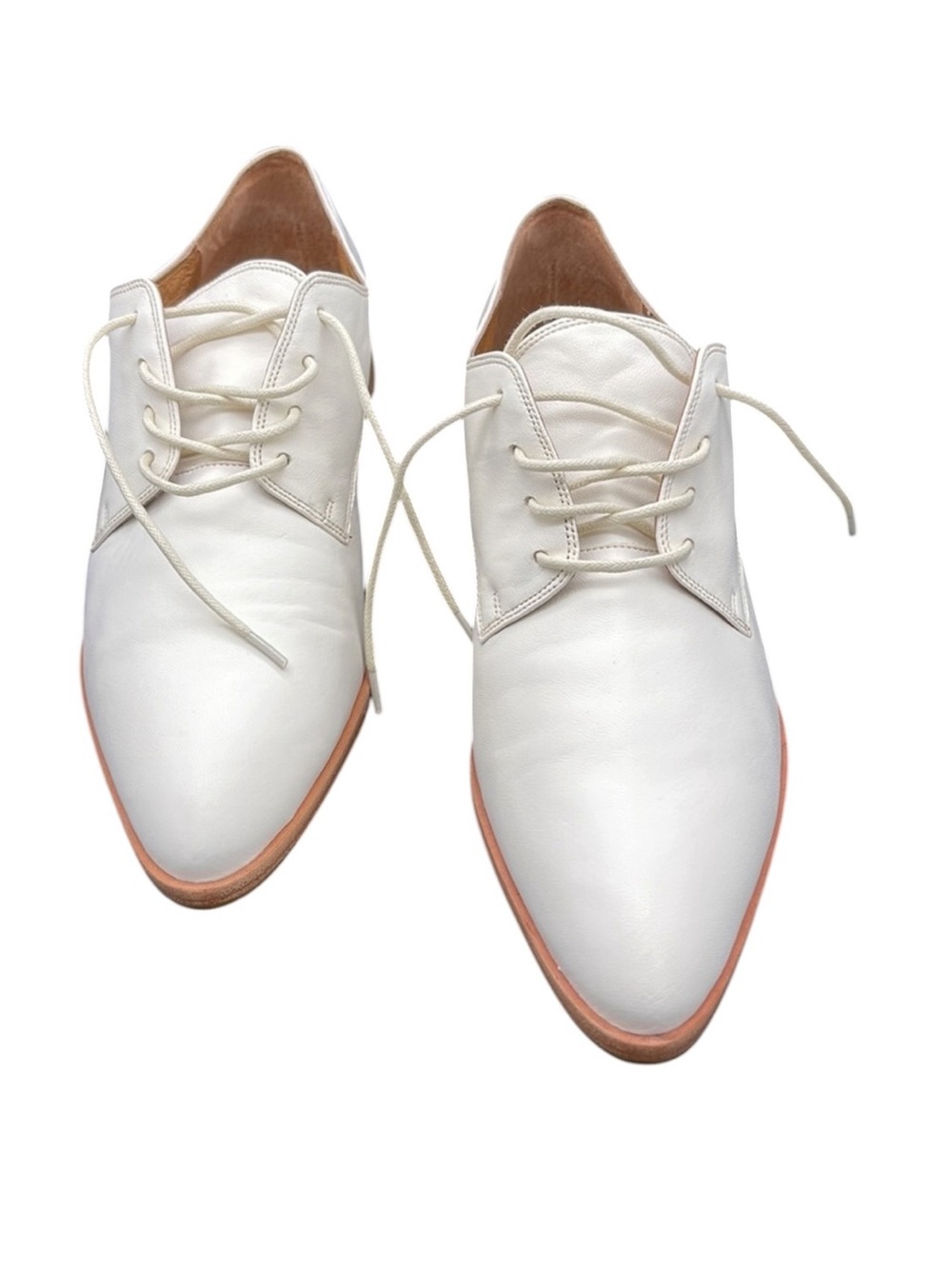 Frye White Leather Pointed Toe Oxford Loafers Size 11M - Picture 4 of 5